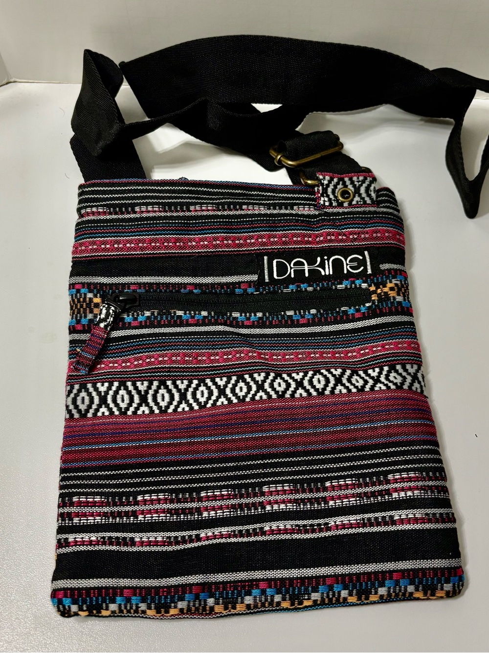 Dakine Multicolor Woven Crossbody Bag - Black, Pink, Blue
